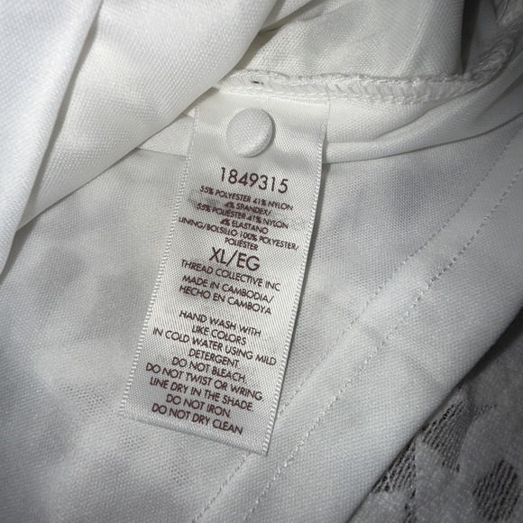 Teddi Rose Womens Top  Lace‎ Floral Stretch Short Sleeves White XL New - Picture 5 of 7